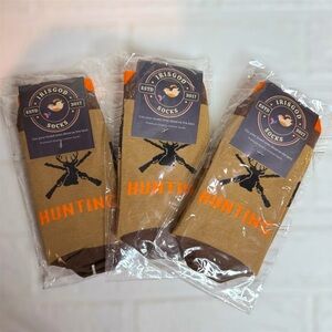 New “I'd Rather Be Hunting ” Socks Brown Men 6-13 Sz